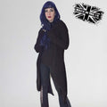 Necessary Evil Sabrina Ribbed Hooded Cardigan – Black Draped Gothic Wrap