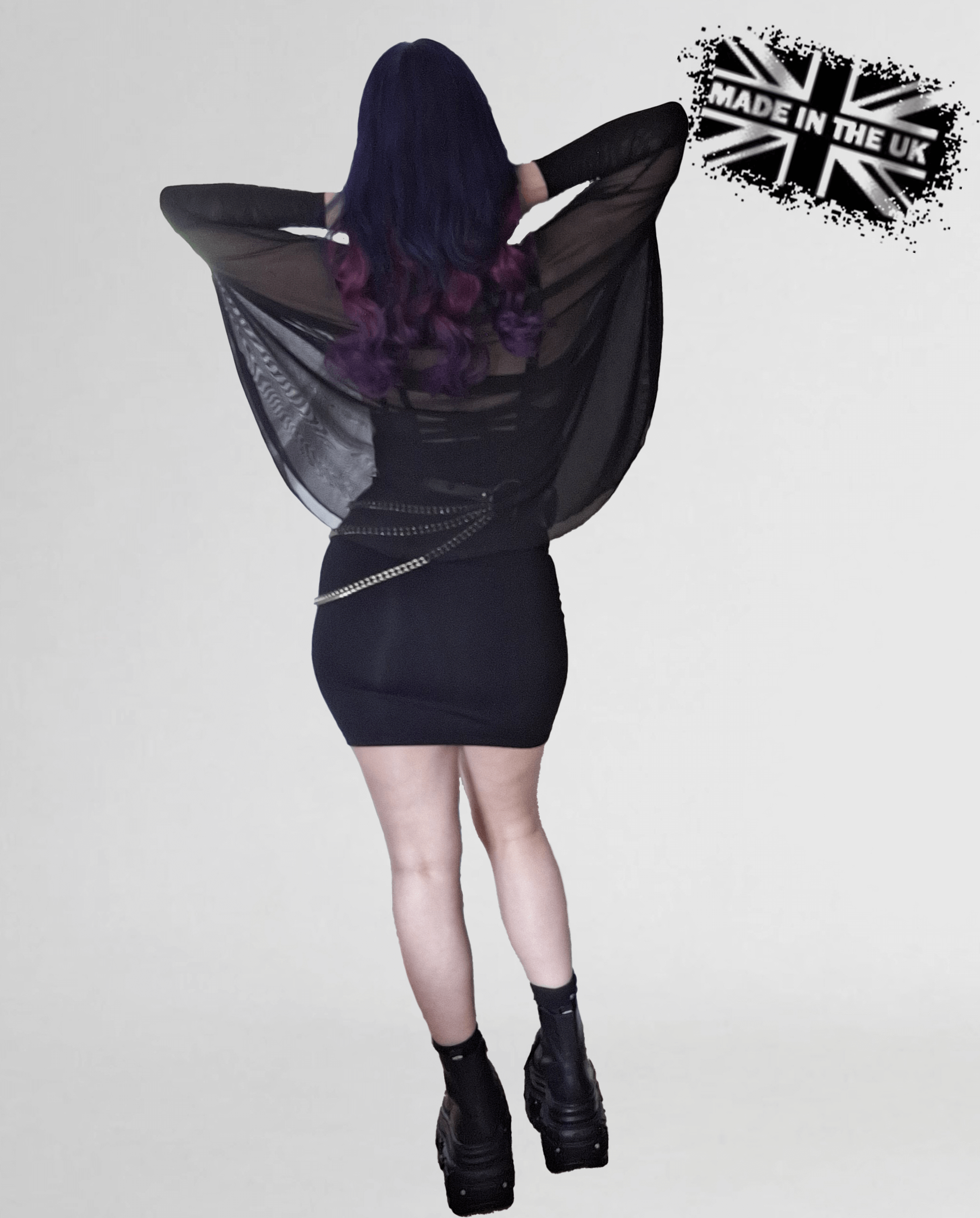 Necessary Evil Circe Mesh Top – Sheer Gothic Oversized Layering Top