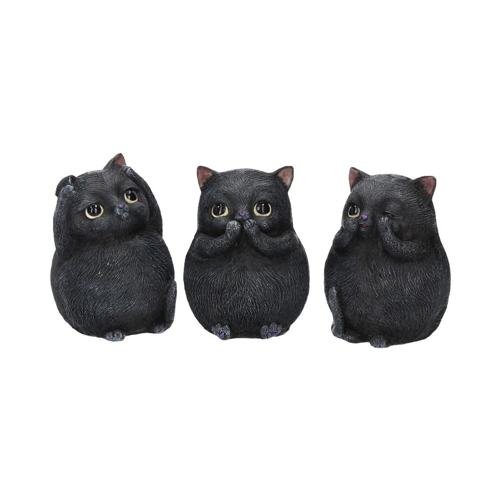 Nemesis Now Three Wise Fat Cats – Set of 3 Hand-Painted Resin Figurines