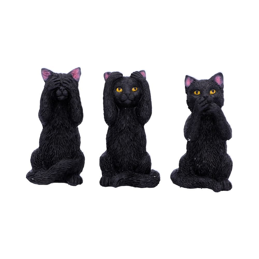 Nemesis Now Three Wise Felines – Black Cat Figurine Set, 8.5cm