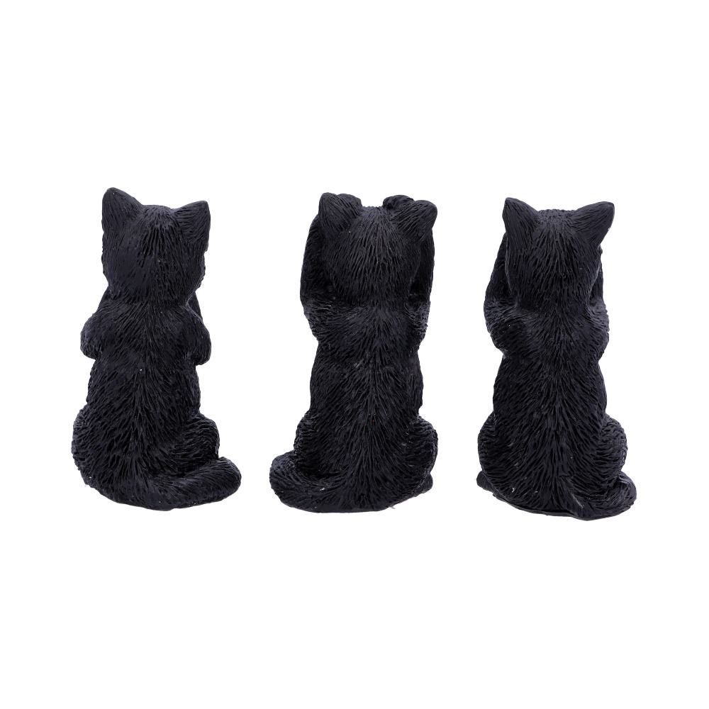 Nemesis Now Three Wise Felines – Black Cat Figurine Set, 8.5cm