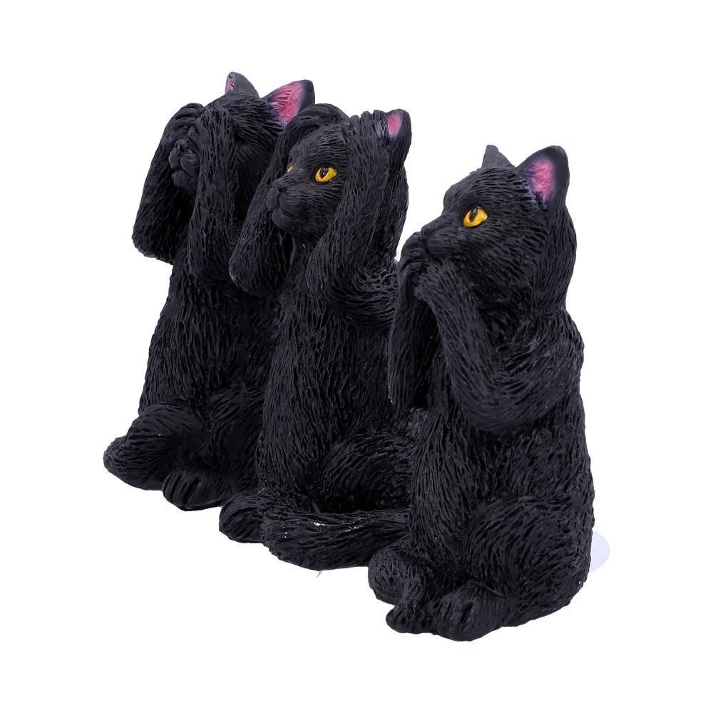 Nemesis Now Three Wise Felines – Black Cat Figurine Set, 8.5cm