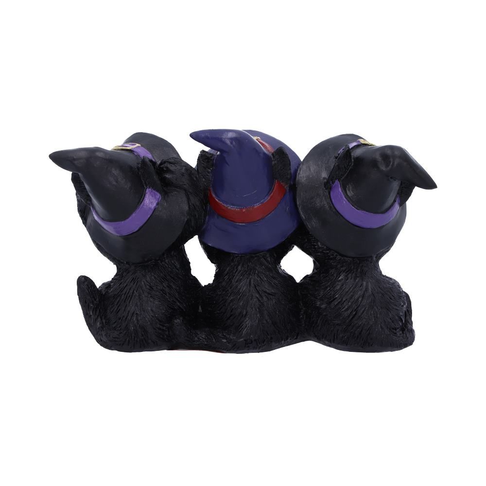 Nemesis Now Three Wise Black Cats | Hand-Painted Gothic Witchy Decor