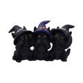 Nemesis Now Three Wise Black Cats | Hand-Painted Gothic Witchy Decor