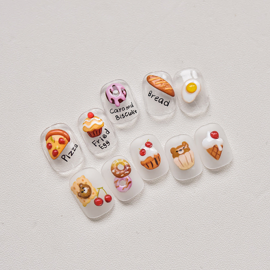 LuLuFun Studio Pizza Bakery Nail Deco Stickers - DIY Manicure Decals