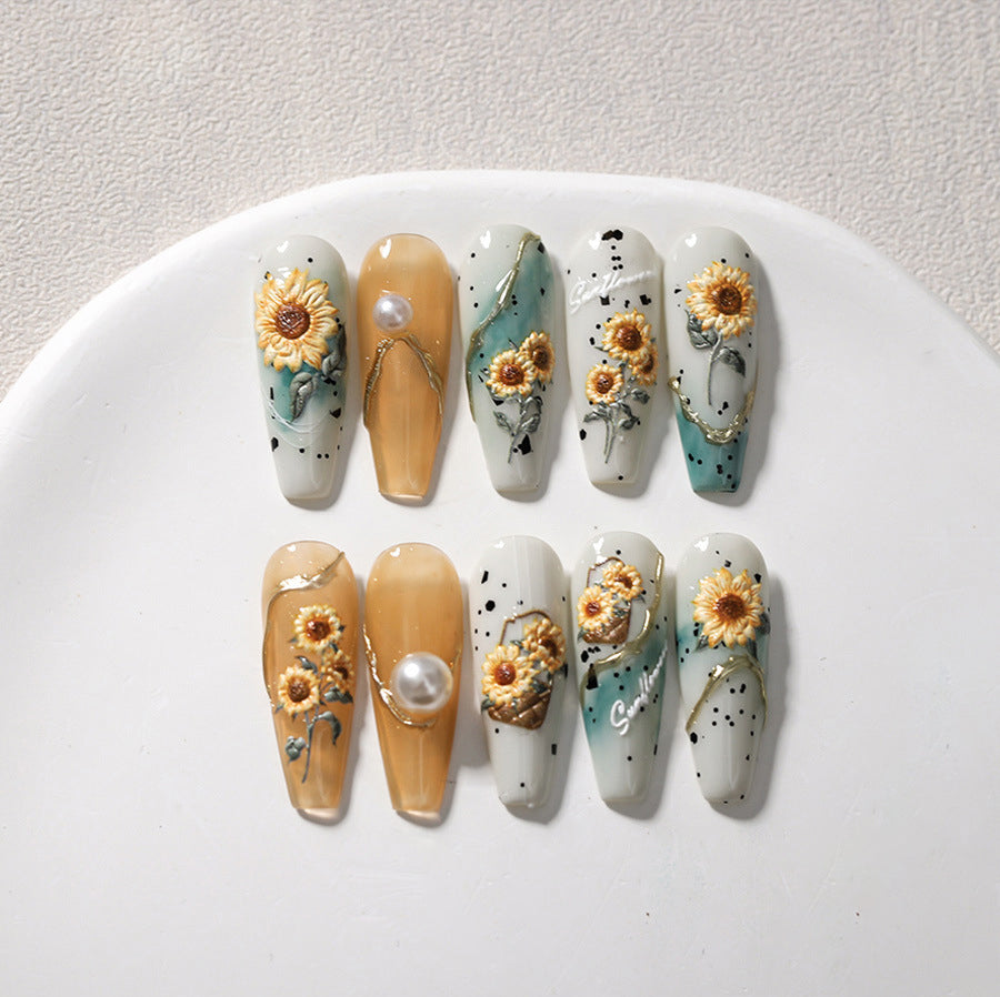 LuLuFun Studio Sunflower Nail Deco Stickers – Ultra-Thin DIY Nail Art