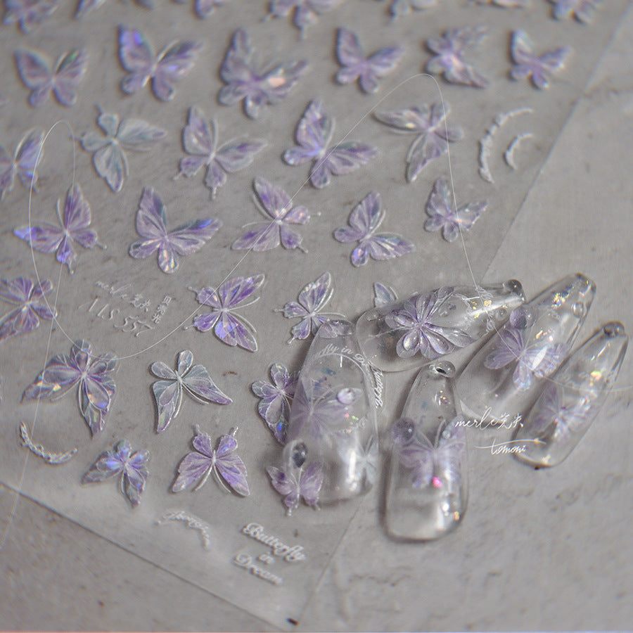 LuLuFun Studio Crystal Butterfly 5D Nail Deco Stickers - DIY Nail Art
