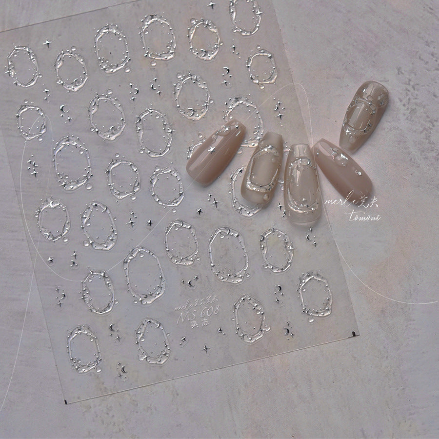 LuLuFun Studio Crystal Starry Nail Deco Stickers - Ultra-Thin 1 Sheet