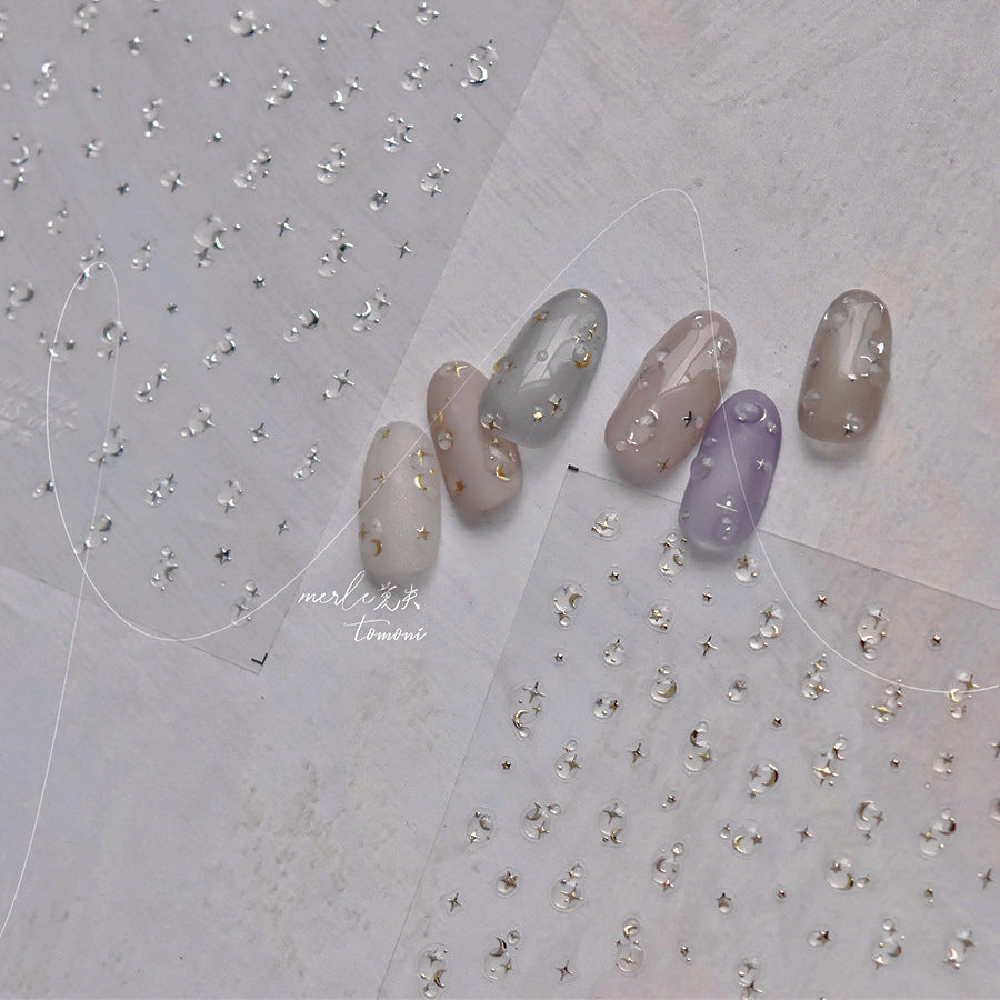 LuLuFun Studio Crystal Starry Nail Deco Stickers - Ultra-Thin 1 Sheet