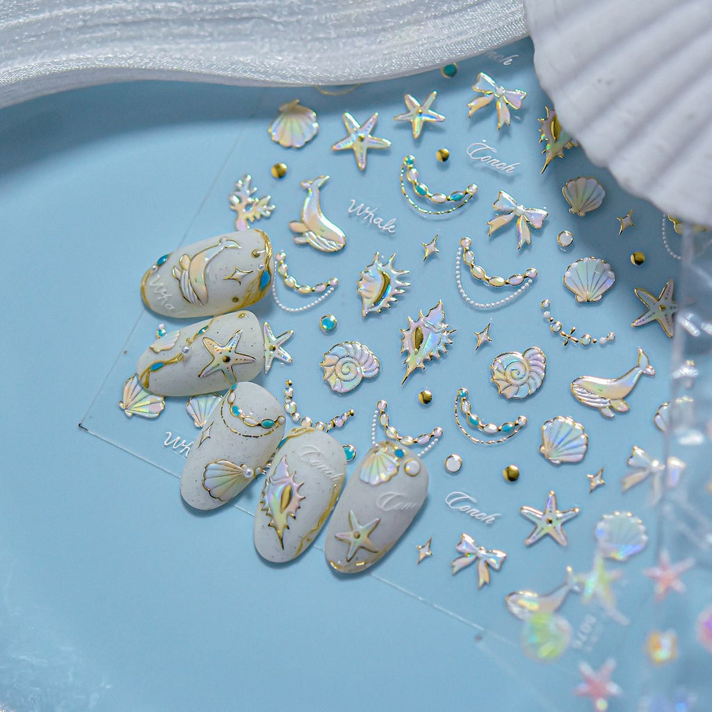LuLuFun Studio Under The Sea Nail Deco Stickers - DIY Nail Art Decals