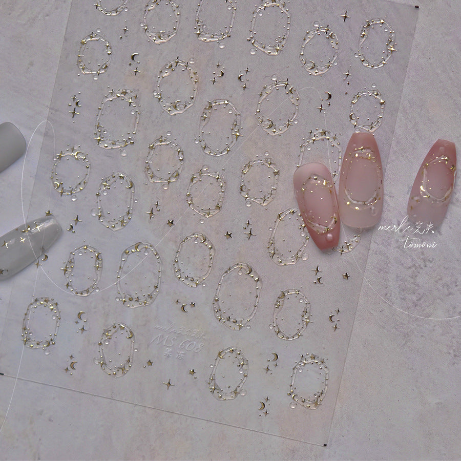 LuLuFun Studio Crystal Starry Nail Deco Stickers - Ultra-Thin 1 Sheet