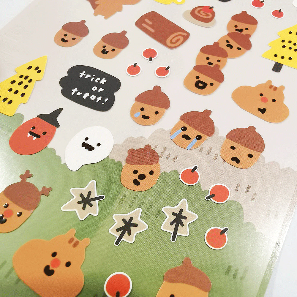 LuLuFun Studio Bonito Dotori Decorative Sticker Sheet for Journaling