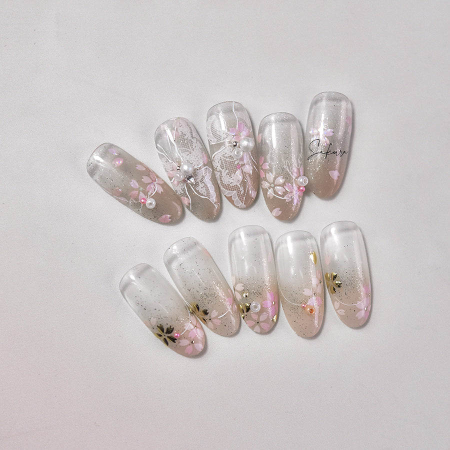 LuLuFun Studio Pink Cherry Blossom Nail Art Stickers - Floral Decals