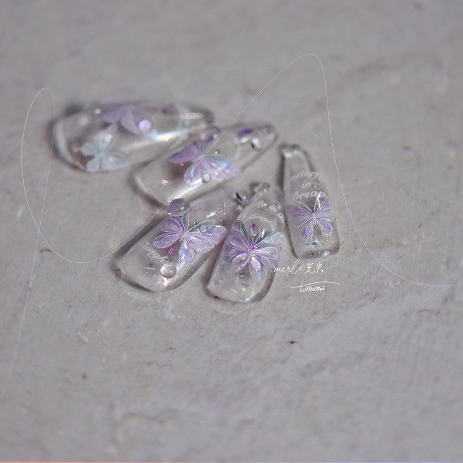 LuLuFun Studio Crystal Butterfly 5D Nail Deco Stickers - DIY Nail Art