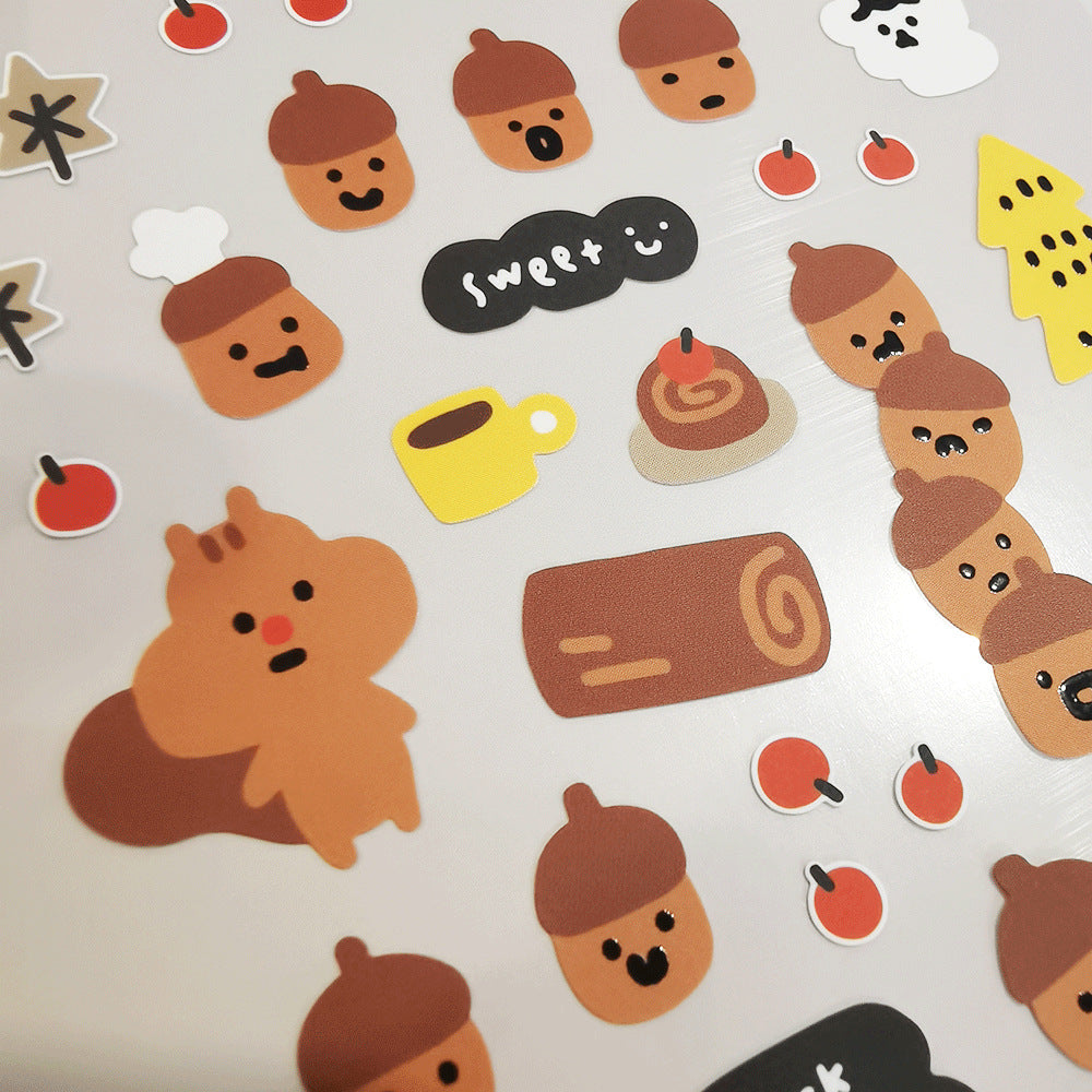 LuLuFun Studio Bonito Dotori Decorative Sticker Sheet for Journaling