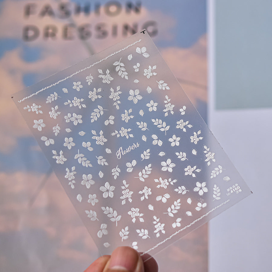 LuLuFun Studio Embroidery Plant Nail Deco Stickers - Floral Nail Art