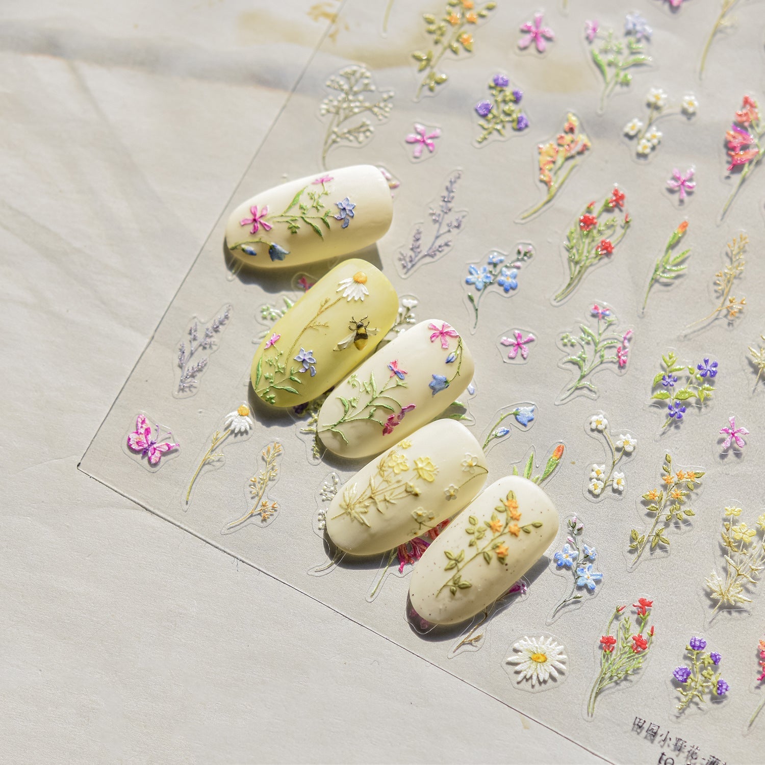 LuLuFun Studio Spring Wild Flower Nail Deco Stickers - Floral Nail Art