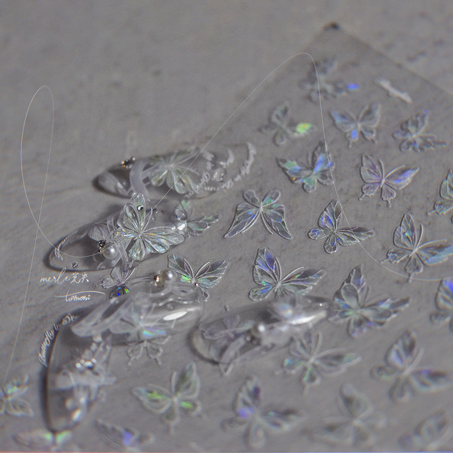 LuLuFun Studio Crystal Butterfly 5D Nail Deco Stickers - DIY Nail Art