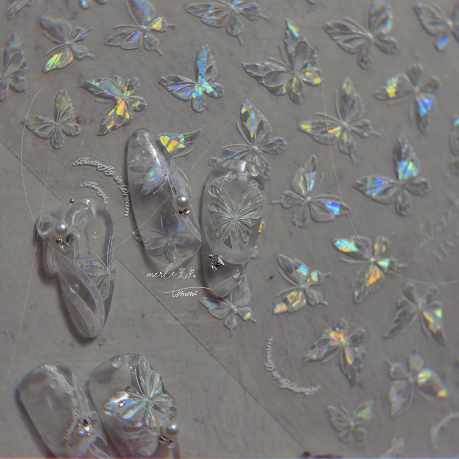 LuLuFun Studio Crystal Butterfly 5D Nail Deco Stickers - DIY Nail Art