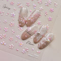 LuLuFun Studio Pink Cherry Blossom Nail Art Stickers - Floral Decals