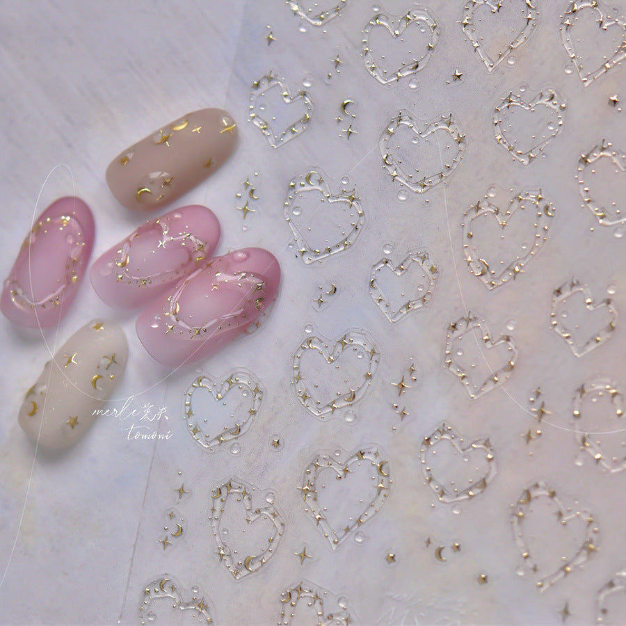 LuLuFun Studio Crystal Starry Nail Deco Stickers - Ultra-Thin 1 Sheet