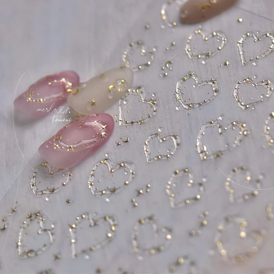 LuLuFun Studio Crystal Starry Nail Deco Stickers - Ultra-Thin 1 Sheet