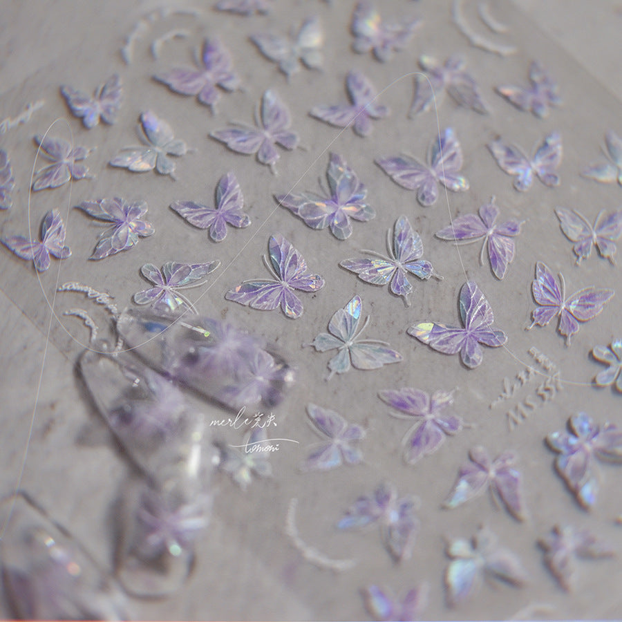 LuLuFun Studio Crystal Butterfly 5D Nail Deco Stickers - DIY Nail Art