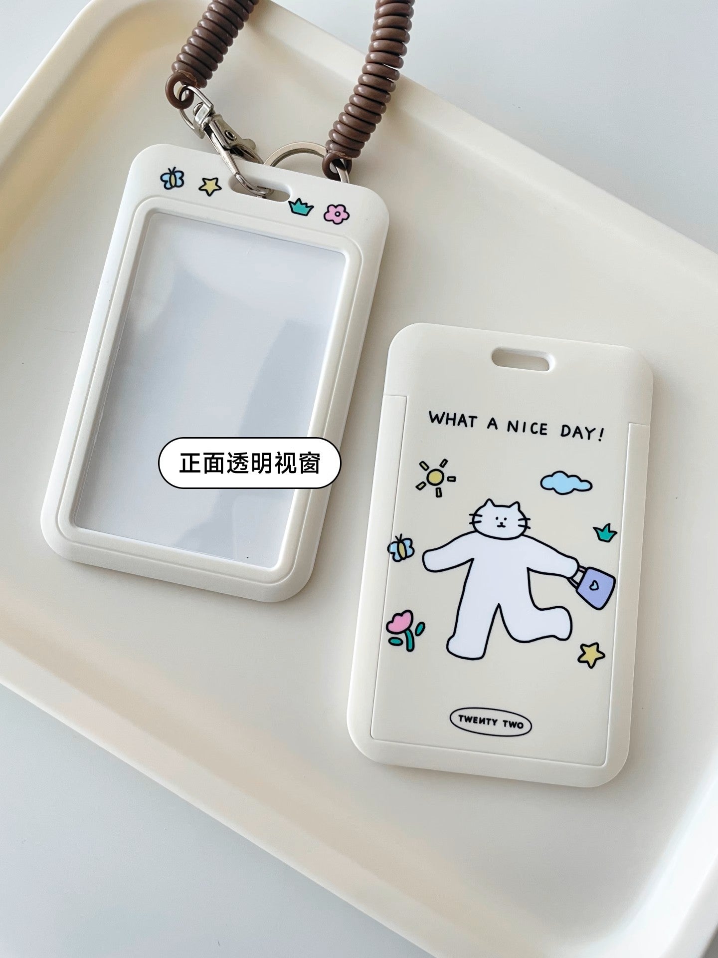 LuLuFun Studio ID Card Holder – Transparent Plastic Badge Protector