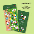 Floral Bunny Decorative Sticker Sheet by LuLuFun Studio – 9.5x16cm