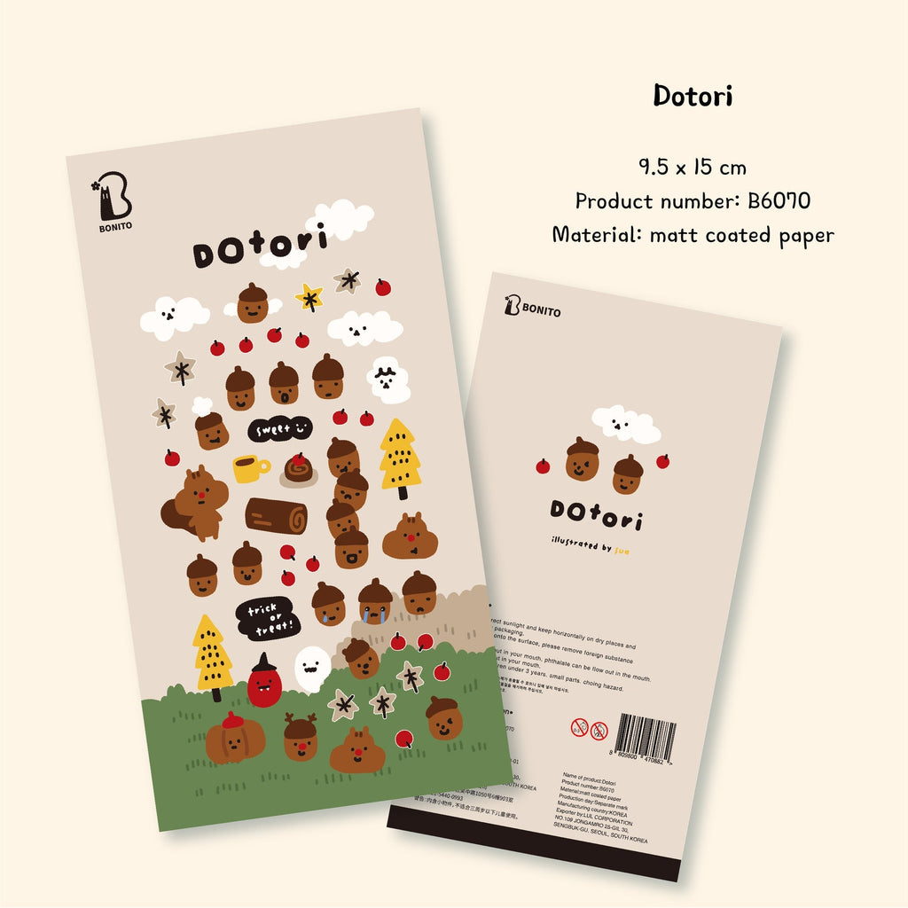 LuLuFun Studio Bonito Dotori Decorative Sticker Sheet for Journaling