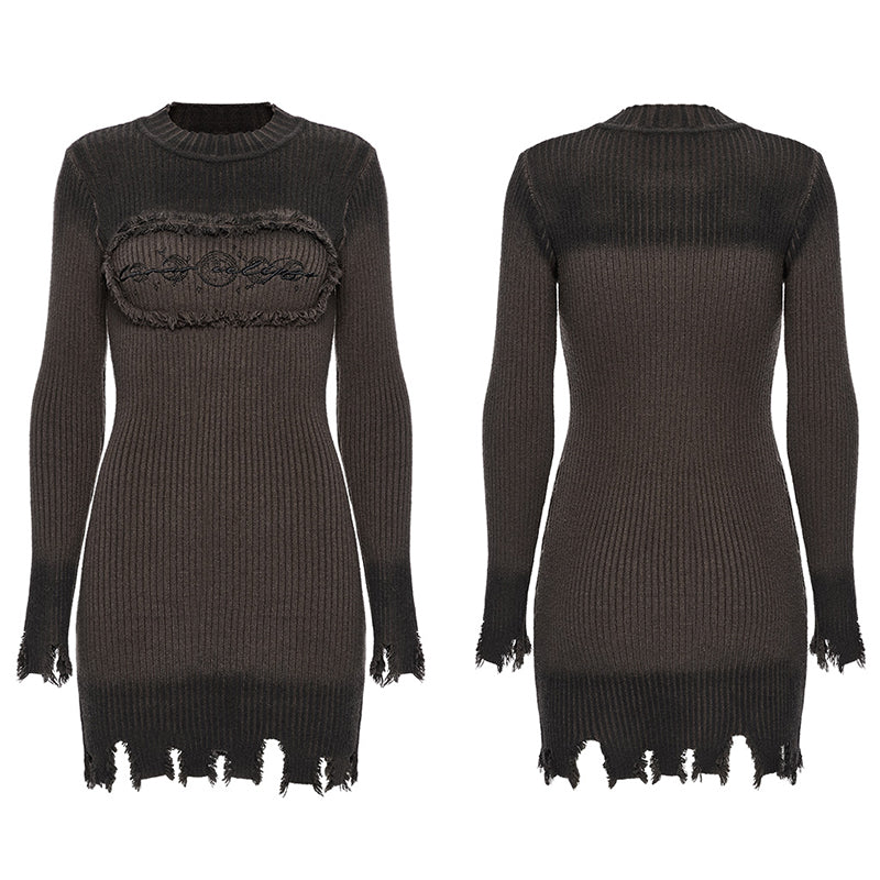 Punk Rave Lunar Eclipse Embroidered Gothic Maxi Dress – Burgundy Black