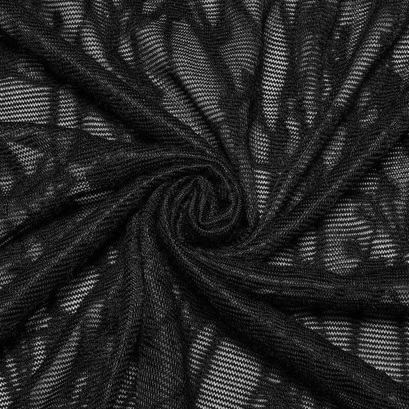 Punk Rave Arti Fishtail Skirt – Black Mesh and Modal Gothic Maxi