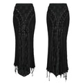 Punk Rave Anastasia Knitted Fishtail Skirt – Distressed Goth Lace Up