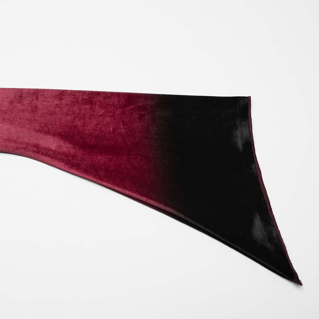 Punk Rave Leticia Burgundy Gradient Velvet Top with Feature Hooks