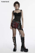 Punk Rave Gale Corset Cami – Rose Embossed Mesh Top with Buckles