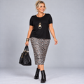 Leopard Print Short Sleeve Dress with Overlay Top
