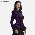 Punk Rave Fawn Gradient Printed Velvet Shirt in Violet – Bat Collar