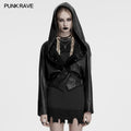 Punk Rave Nyx Hooded Faux Leather Jacket – Gothic Skull Studded Coat