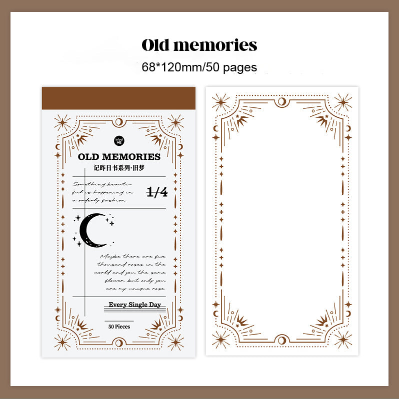 LuLuFun Studio Vintage Style Notepad – 50 Sheets Retro Journaling Paper