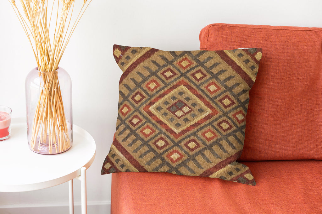 Turkish Kilim Vintage Cushion Cover - 40 x 40 cm