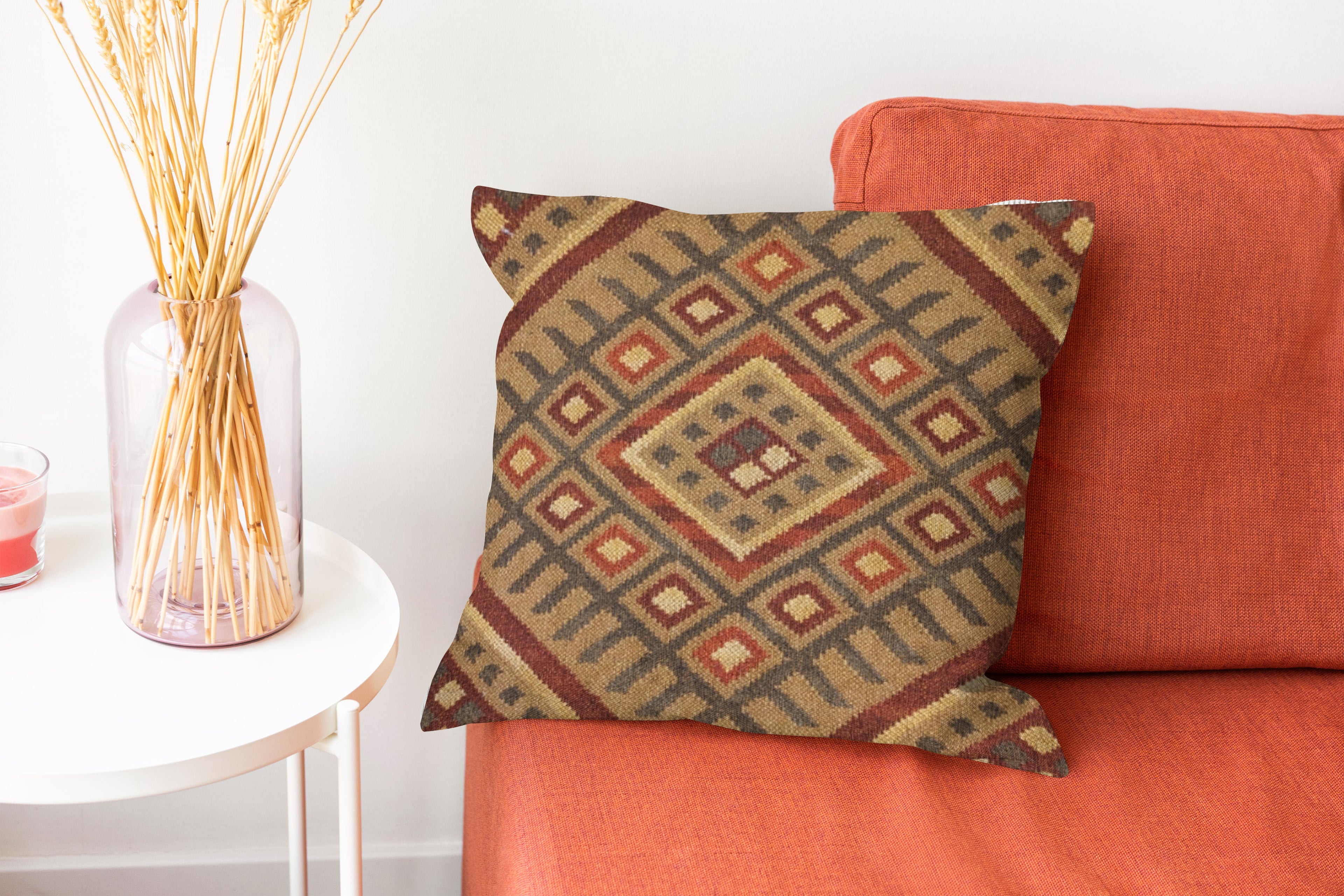 Turkish Kilim Vintage Cushion Cover - 40 x 40 cm