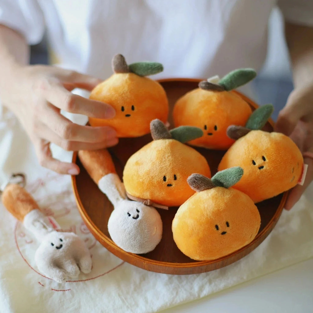 LuLuFun Studio Orange Plush Bag Charm – Cute Kawaii Fruit Keychain