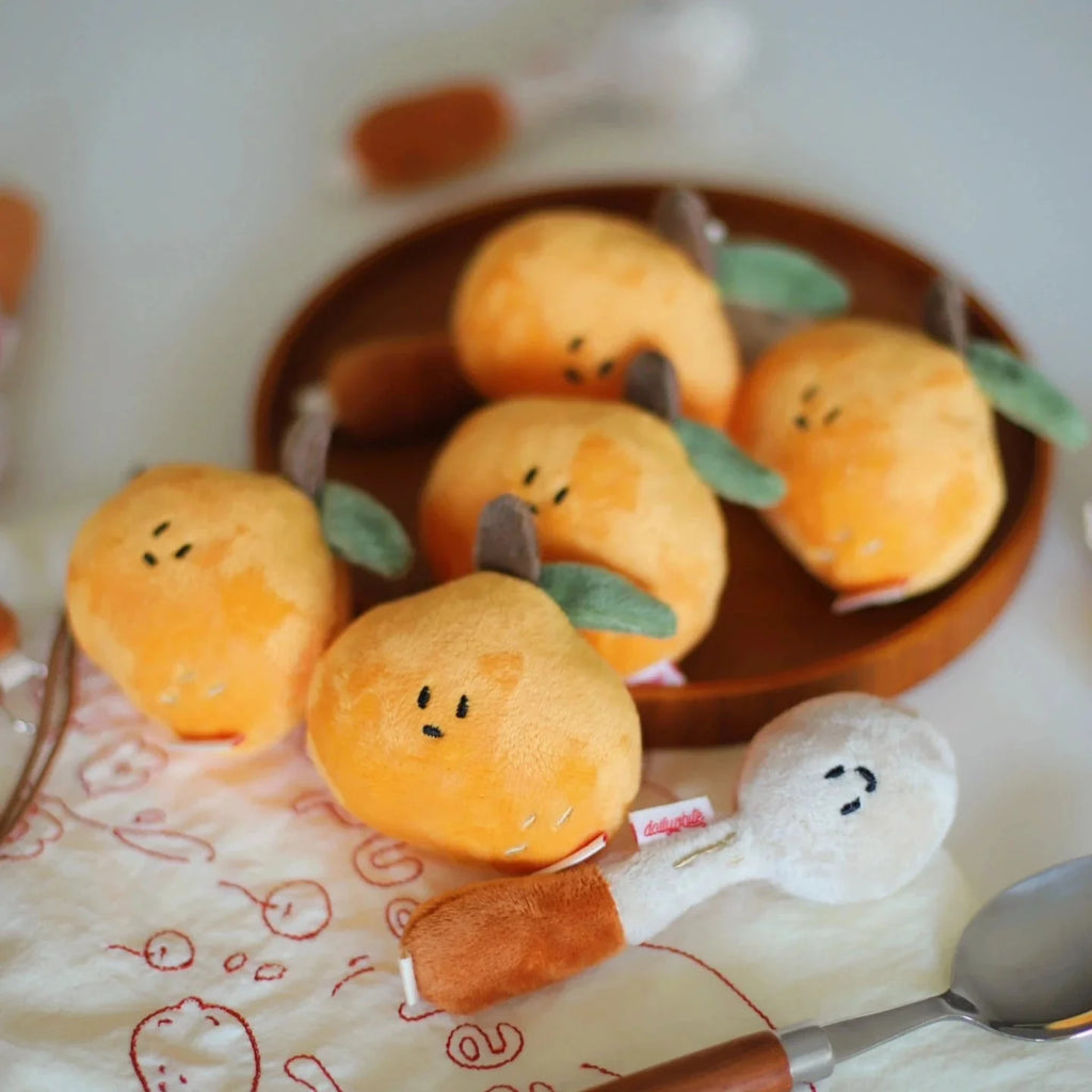 LuLuFun Studio Orange Plush Bag Charm – Cute Kawaii Fruit Keychain