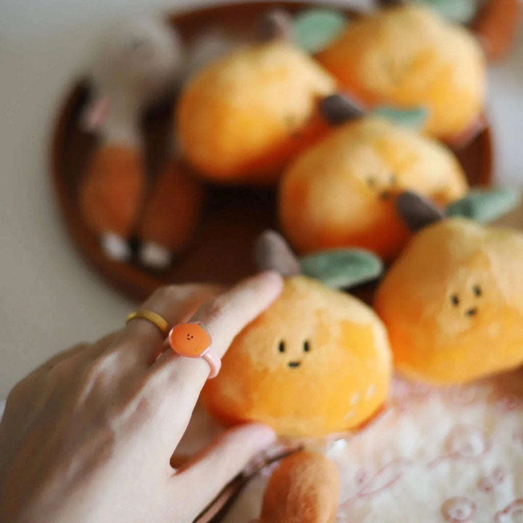 LuLuFun Studio Orange Plush Bag Charm – Cute Kawaii Fruit Keychain