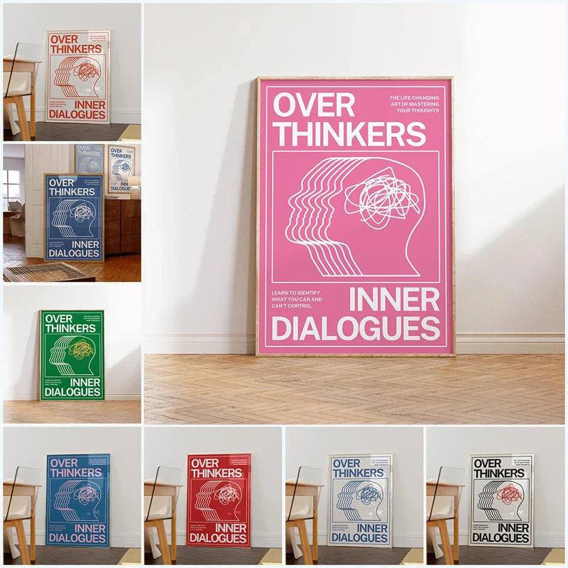 Overthinkers Typography Poster – Modern Minimal Wall Art Print