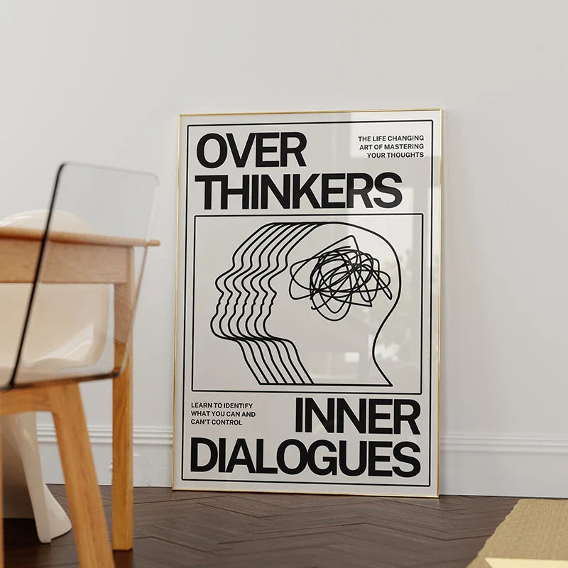 Overthinkers Typography Poster – Modern Minimal Wall Art Print