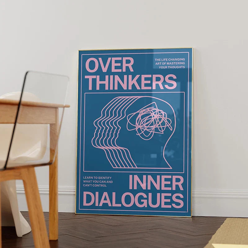 Overthinkers Typography Poster – Modern Minimal Wall Art Print