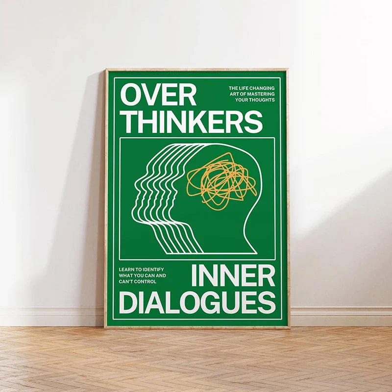 Overthinkers Typography Poster – Modern Minimal Wall Art Print