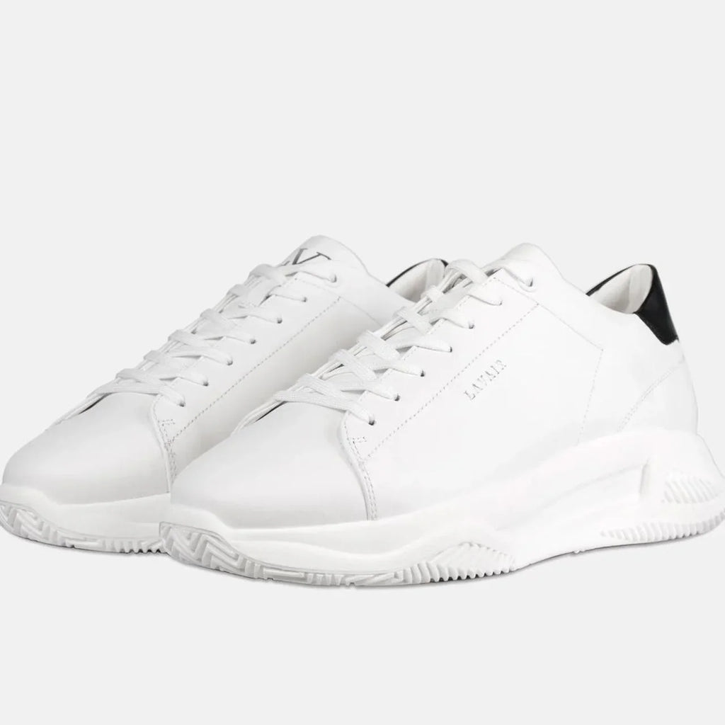 Lavair Linear 2.0 White Black Chunky Leather Trainers – Women's EU 38