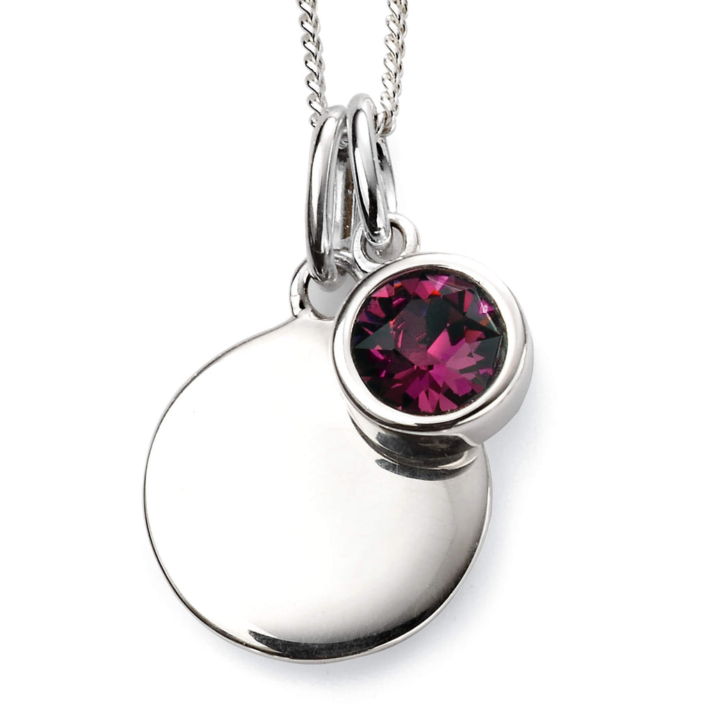 Gecko Jewellery Sterling Silver Crystal Birthstone Pendant Necklace